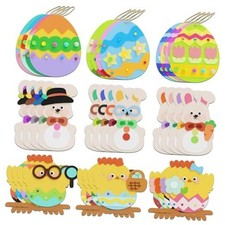 28 C 320PCS Easter Foam Stickers Set, Egg Bunny Chick Arts and Crafts YELLOW