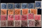 Österreich 1908: Lot Zeitungsmarken (ANK 157-160) div. Stempel, Papiere, Farben