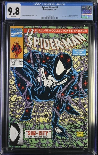 Spider-Man #13 CGC 9.8 Todd McFarlane cover 1991 Sub City Part one