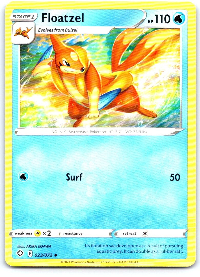 Floatzel 023/072 Uncommon Shining Fates Pokemon Near Mint