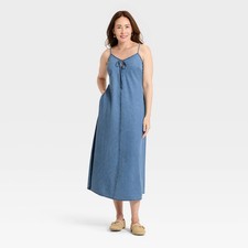Women's Chambray Maxi Sundress - Universal Thread Blue S