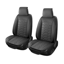 Leather Car Seat Covers Breathable Front Seat Protector Automotive seat BLACK