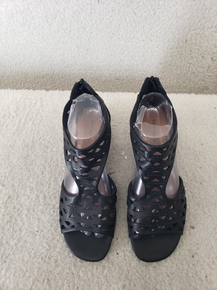 Женские сандалии Baretraps Yachel 8 М черные искусственная кожа с вырезом на каблуках комфортные туфли на молнии - Изображение 3 из 4