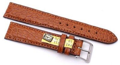 Uhrenarmband 19mm /16mm Louisiana echt Alligator made GERMANY cognac Krokoband