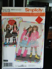 Simplicity 2522 Girl's Fun Costumes Pattern-Sizes 7/8/10/12/14