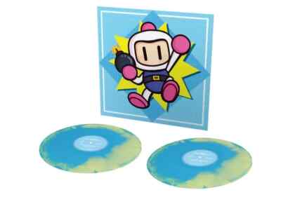 Super Bomberman 1-5 Original Vinyl Record Soundtrack 2 LP Blue Yellow Swirl VGM