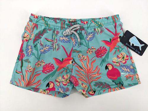 NWT Southern Lure Boy Swim Trunks Size 6 Tropical Parrot