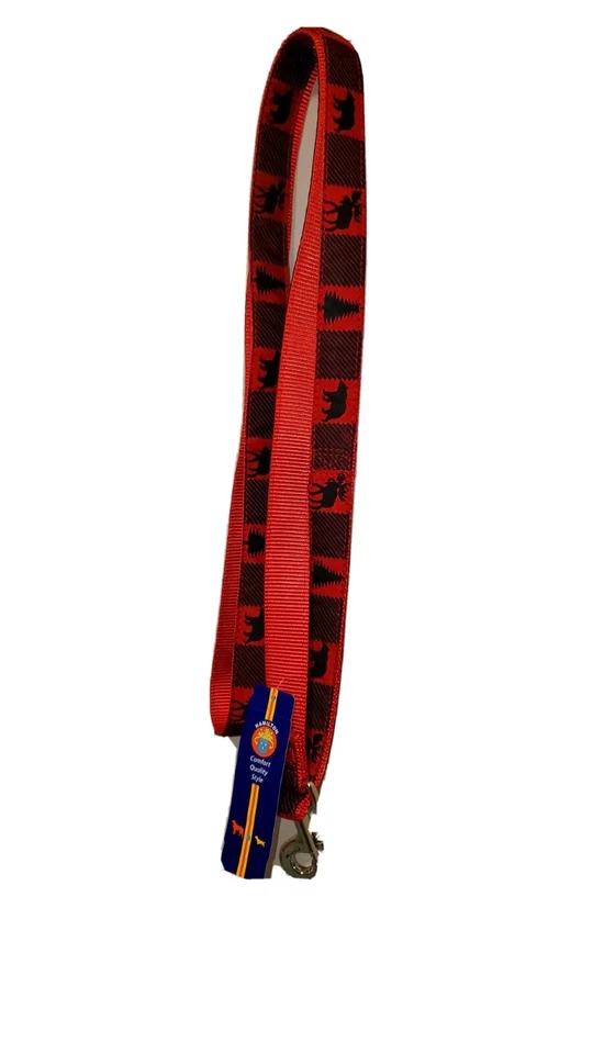DOG LEASH  Hamilton SLF 6 RO P54 single thick dog leash with ribbon overlay  - Image 4 of 4