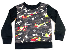 Nike Toddler Boys Therma-Fit Sweatshirt Size 2T Black/Volt Camo FREE SHIP 48