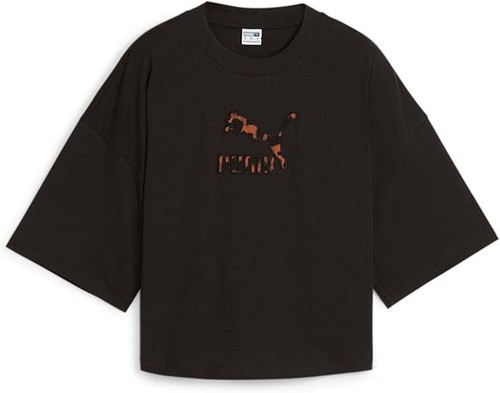 Autentica maglietta PUMA Classics Kitten Logo Riempimento Puma ~ Bianco e Nero ~ NUOVO - Foto 3 di 8