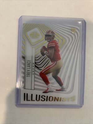 2021 Illusions Football Illusionist Trey Lance Rookie Card Gold White Parallel