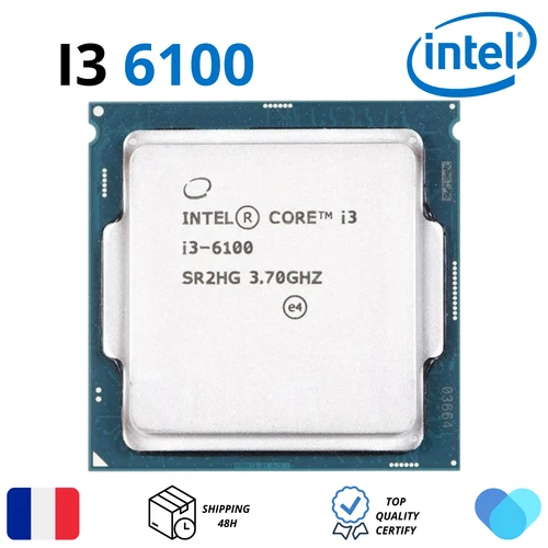 Intel Core i3-6100 FCLGA 1151 3,70 GHz Dual Core Processeur (BX80662I36100)