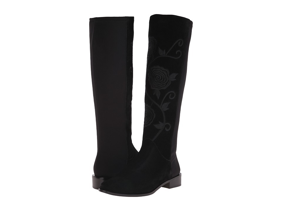 Botas Vaneli Radius Negras Nival Gamuza/Negro Nicole Elastizadas Bordadas talla 7 m nuevas