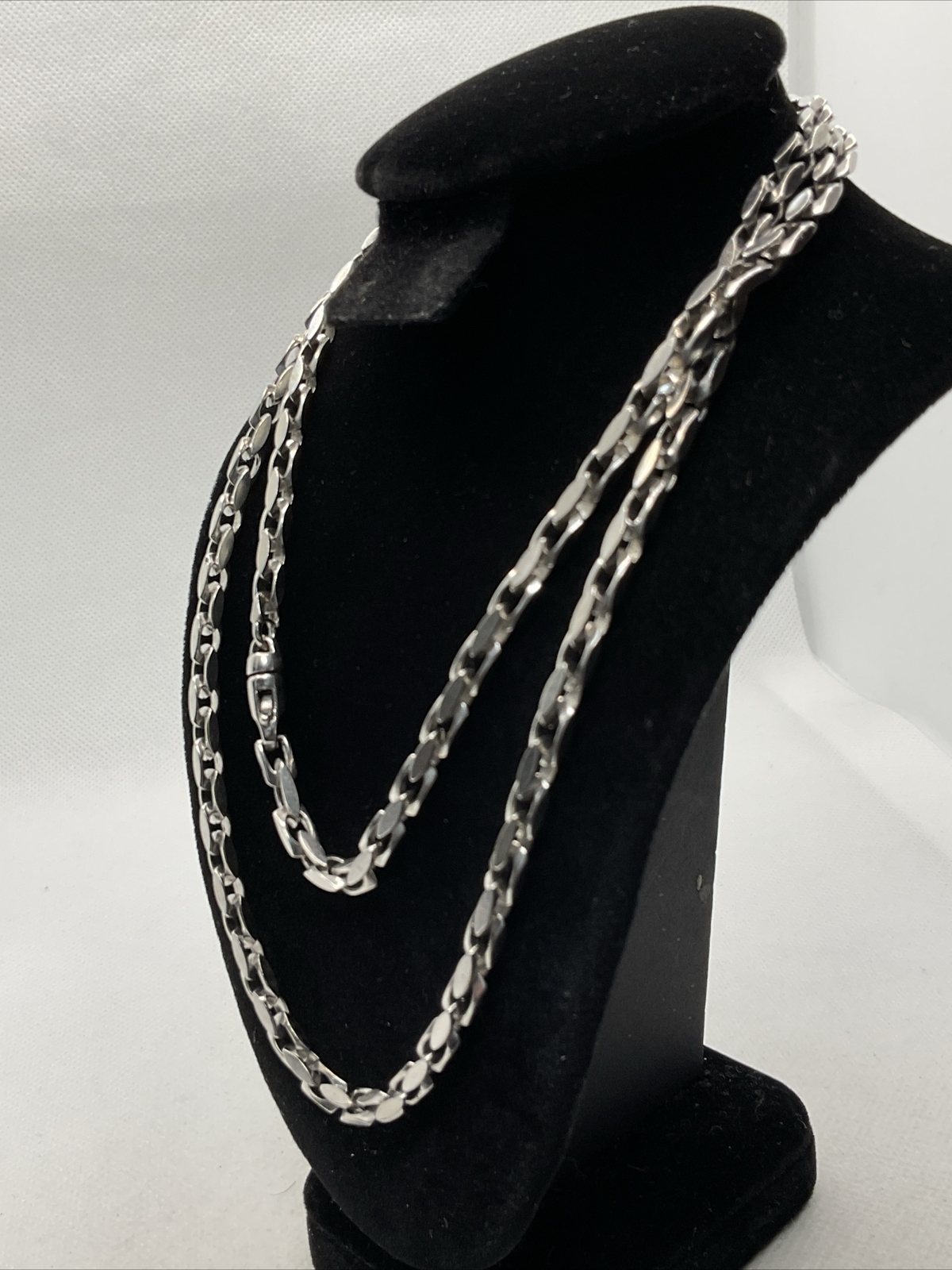 IMPRESSIVE MASSIVE Solid 12K White Gold Link Chai… - image 3