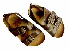 OshKosh B Gosh Toddler Sandals Sz 10M Brown faux Leather Unisex straps