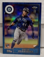 2022 Topps Ben Baller Chrome Julio Rodriguez 1987 Blue 44/75 JERSEY # Mariners