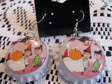 Halloween 1" Bottle Cap Images Earrings  Handcrafted   Gift Idea