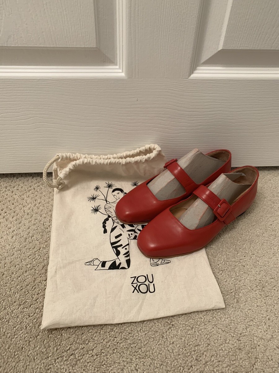 Zou Xou Red Eugenia Mary Jane Flats size 6M | eBay