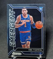 Obi Toppin Emergent Rookie RC 2020-21 Prizm Basketball Card #17 New York Knicks. rookie card picture