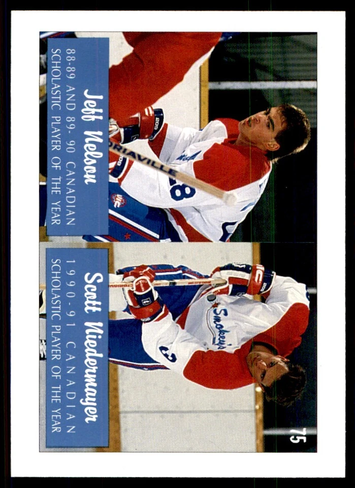 1991-92 Ultimate Draft Philippe Boucher/Jeff Nelson/Scott Niedermayer #75 - Image 2 of 2