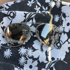 vintage aviator sunglasses mirrored reflective glasses gold-tone frames VGUC