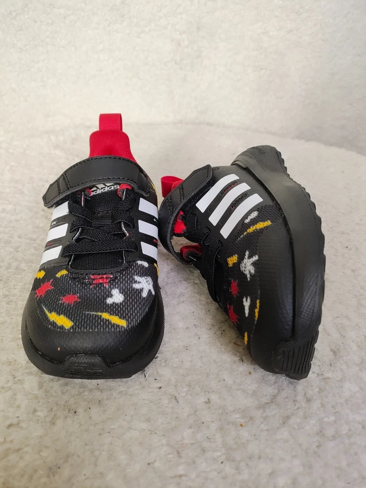 Adidas X Disney FortaRun 2.0 Mickey Boys Sneakers 6K Black Mesh Lace Up Shoes - Image 4 of 4