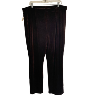Avenue high rise brown velvet pull on wide leg pants women s 18/20 NEW holiday