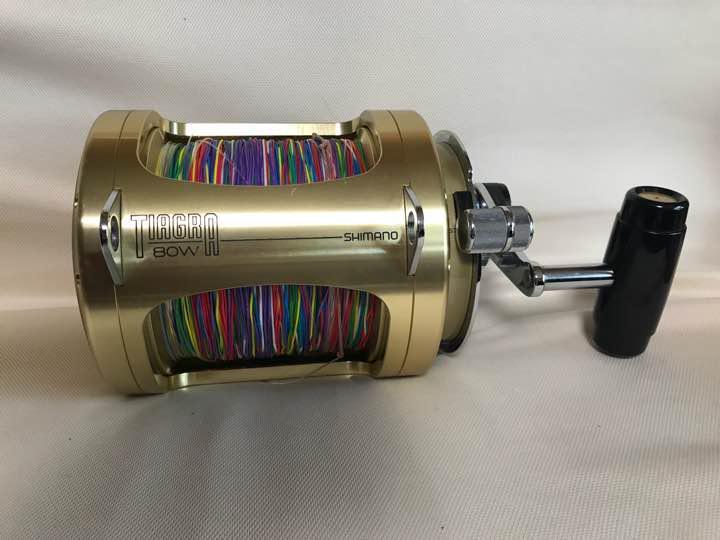 Shimano Tiagra 80W Big Juego Reel de Pesca con hilo utilizado ex Shimano Tiagra 80W Big Juego Reel de Pesca con hilo utilizado ex