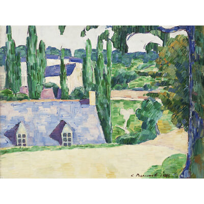 Bernard Pont-aven Landschaft Gewächshaus Bäume Gemälde großer Kunstdruck 18 x 24 Zoll