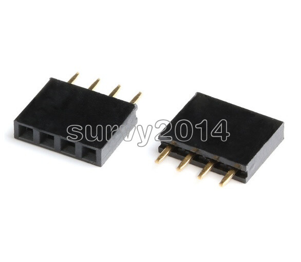 50PCS 2.54mm Header Straight Single Row 1x4 pins Female Connector