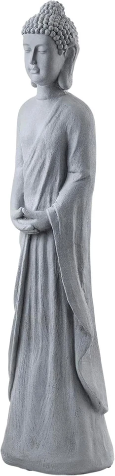 Elegant 32" Outdoor Buddha Statue - Durable Cement Sculpture for Gardens - Image 3 of 4