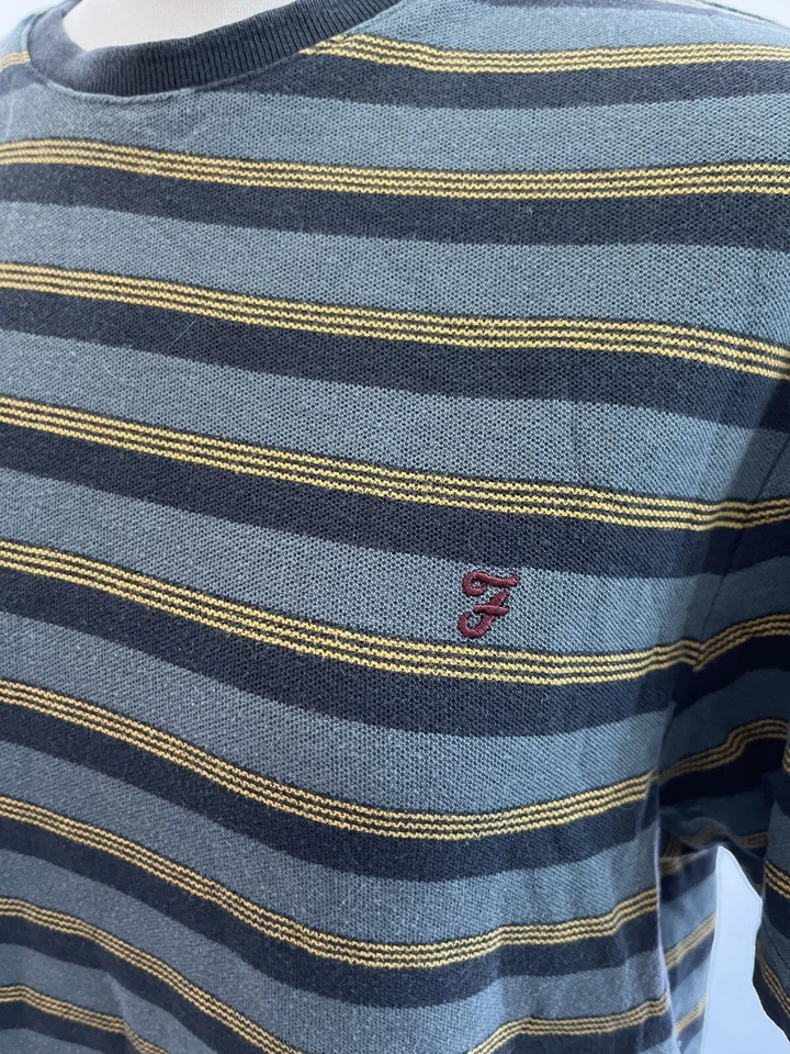 Camiseta de algodón a rayas verdes Farah 1920 para hombre talla L Foto 2 de 4