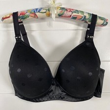 Cake Lingerie Womens Mousse Nursing Bra sz 30E Black NWT Polka Dot Full Coverage