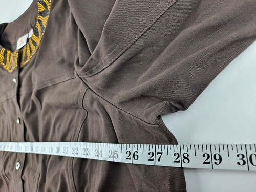 NEW Quacker Factory 3X Brown Jacket Gold Black Rhinestone Studded Jean Denim P - Picture 6 of 10