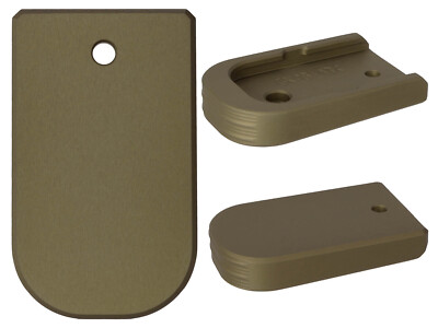 NDZ Glock 43X 48 Magazine Base Plate Aluminum ODG, Black
