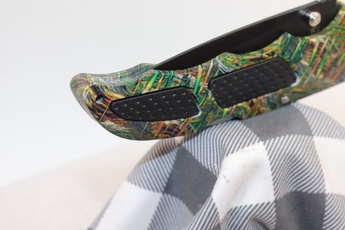 Frost Green Multi-Color Camo, Lock Back, Pocket Knife With Steel Belt Clip - Picture 8 of 16