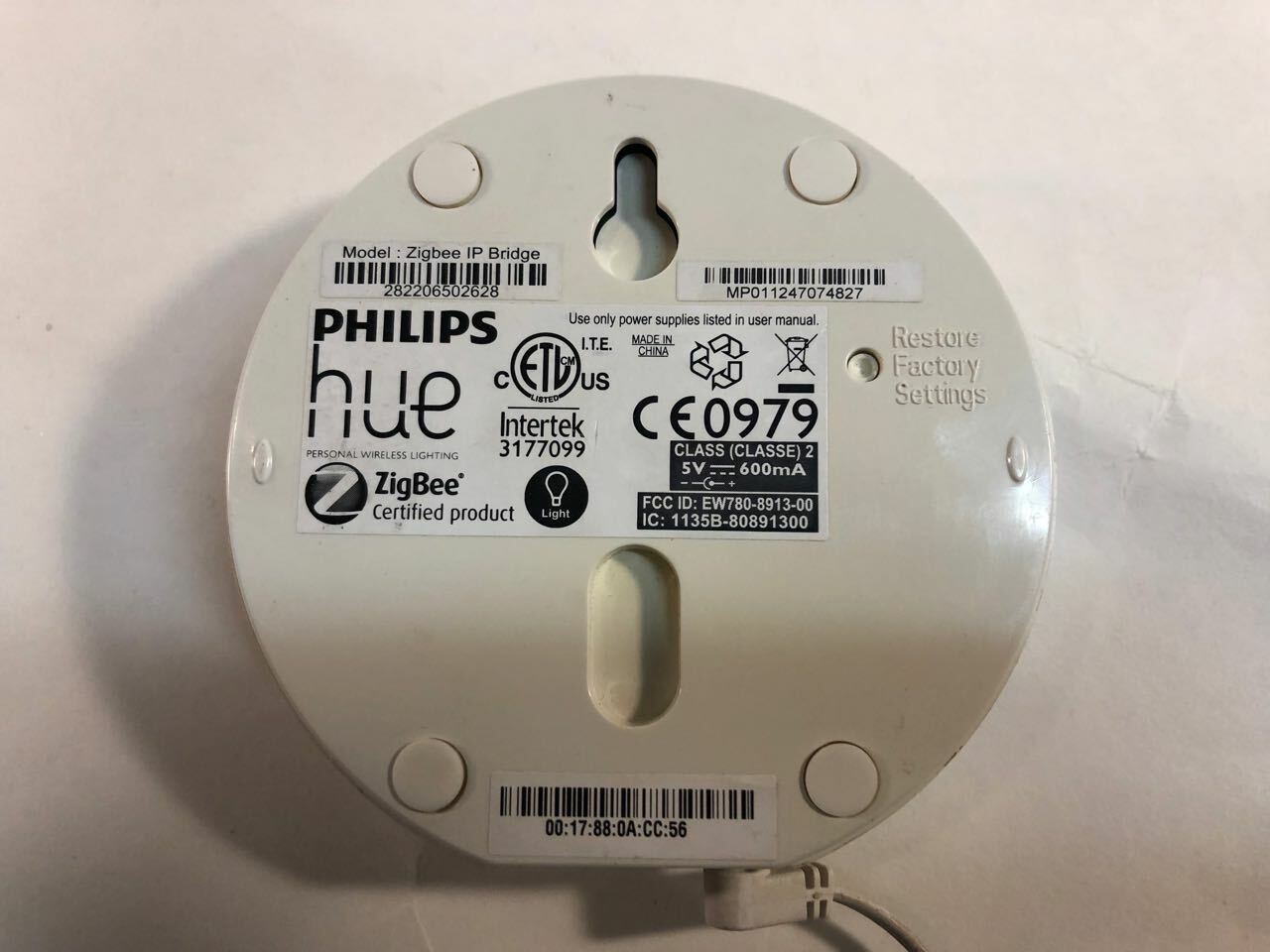 5V AC Adapter Replacement For Philips Hue Bridge 2.0/2.1 & Other Devices - 5VDC, 0.6A-2A