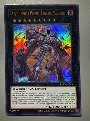 Carte Yu-Gi-Oh! CXyz Gimmick Puppet Fanatix Makina – Rare Quart De Siècle Secret – INFO-JP043, Japonais