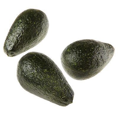 Avocado-Set Lebensmittel-Attrappe dunkelgrün, 12 cm, Fake Food, Imitat