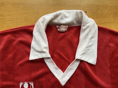 希少 80s 90s インテル アウェイ　サッカーシャツ uhlsport 1980s 1990s UHLSPORT FOOTBALL SHIRT SOCCER JERSEY sz M MEN RED #6