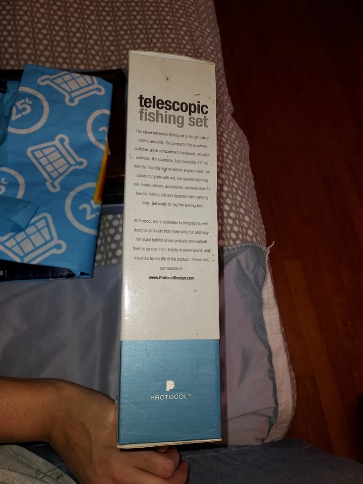 PROTOCOL Juego de Pesca Telescópico, Kit, Caña 54", Carrete, Ganchos, Multiherramienta Nuevo #8512 Foto 2 de 4
