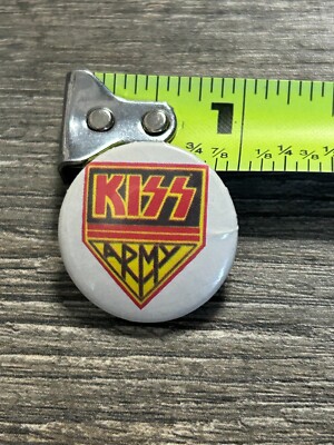 バタフライバックル5個セット KISS BUTTON Pin Badge Kiss Army Shield Logo White Back 1