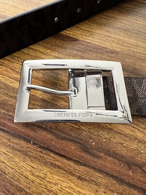 Michael Kors Silver MK Logo Belt Buckle Michael Kors MK Logo Silver Color w/ Silver Toned Buckle  main image 2