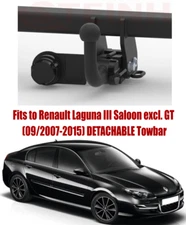 DETACHABLE Tow Bar For RENAULT Laguna III 07-15  & 13 Pin Bypass Relay Kit R083