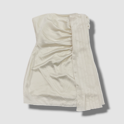 ramy brook joan mini dress $495 Ramy Brook Women's Ivory Joan Pleated Drape Mini Dress Size 8