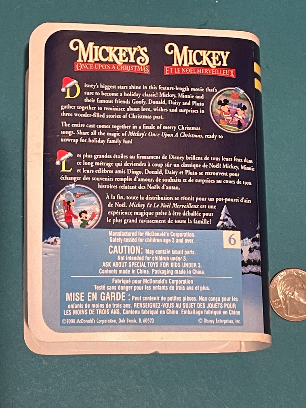 Mickey's Once Upon a Christmas Disney Showcase Gold Collection 2000 McDonald's