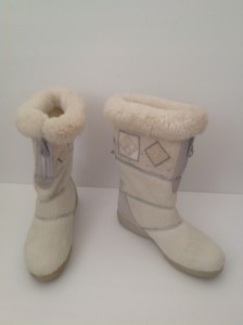 cream fur boots