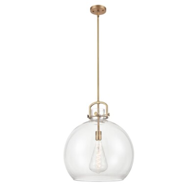 Innovations Newton Sphere 1 Light 18'' Pendant, BB/Clear - 410-1S-BB-18CL