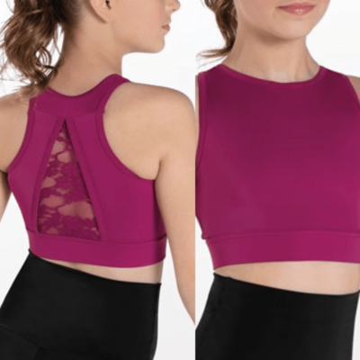 pink dance crop top