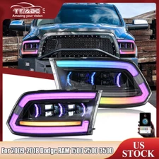RGB LED Headlights W/Start-up Animation For 2009-2018 Dodge RAM 1500/2500/3500